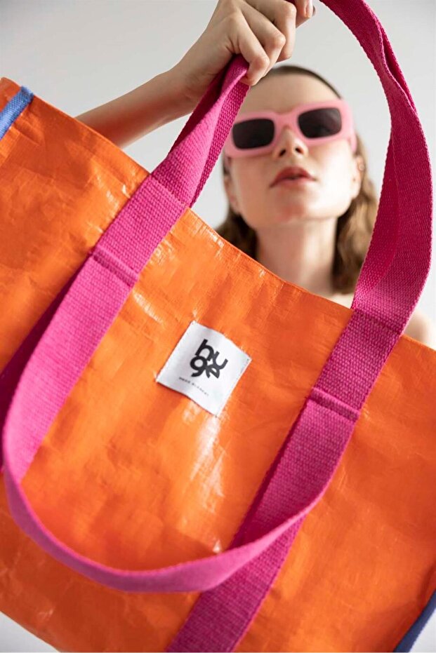 Huge Pilsa Plaj Çantası Turuncu - 8