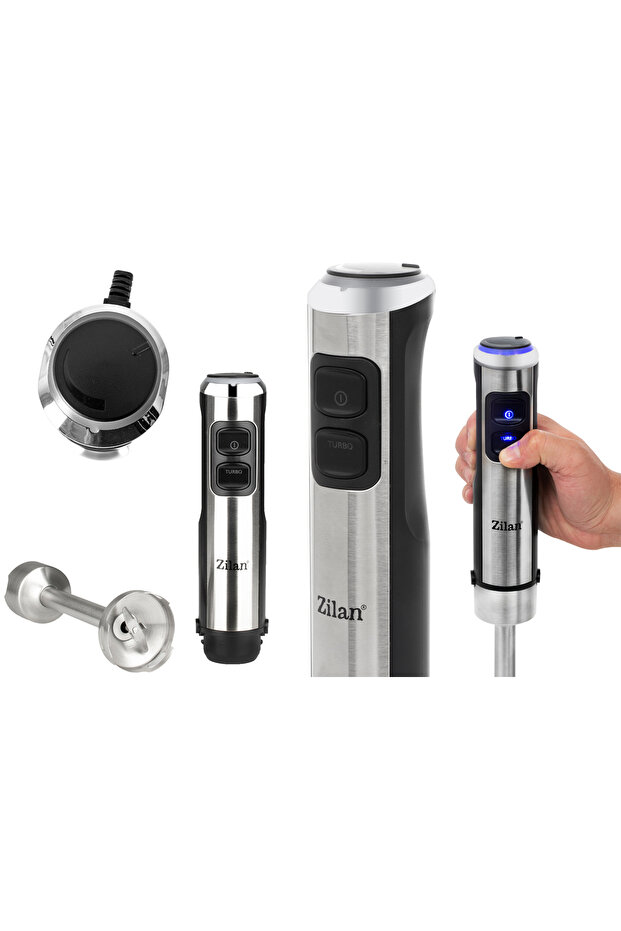 Zln3994 |   Függőleges kézi turmixgép |   1200W |   2 sebességbeállítás |   Turbó funkció |   Rozsdamentes acél kések - 3