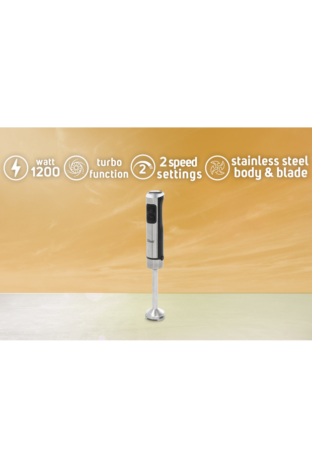 Zln3994 |   Függőleges kézi turmixgép |   1200W |   2 sebességbeállítás |   Turbó funkció |   Rozsdamentes acél kések - 6