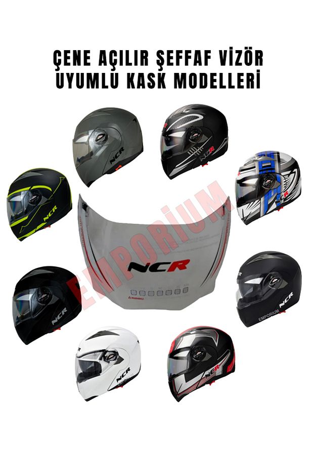 Çene Açılır Kask Vizör Camı (MODEL 158) - 1