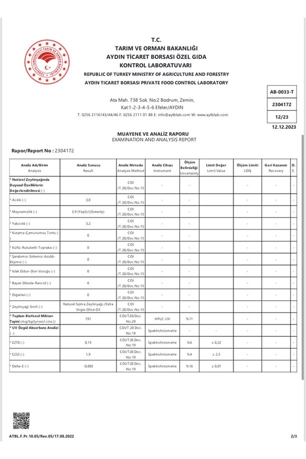 1 Lt Erken Hasat Soğuk Sıkım Memecik Natürel Sızma Zeytinyağı | Tek Bahçe (2024/2025) - 7