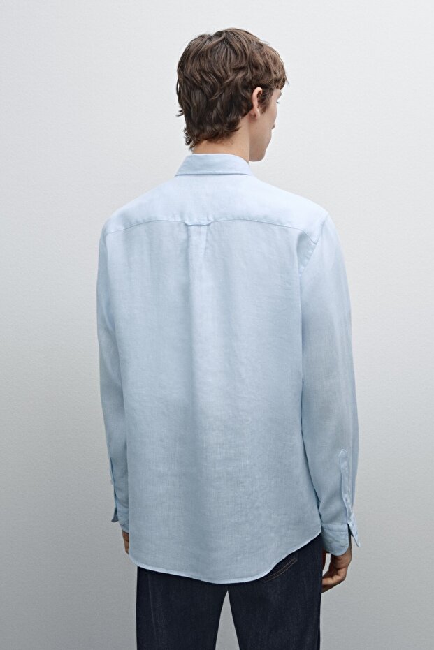 Regular Fit %100 Keten Gömlek - 4