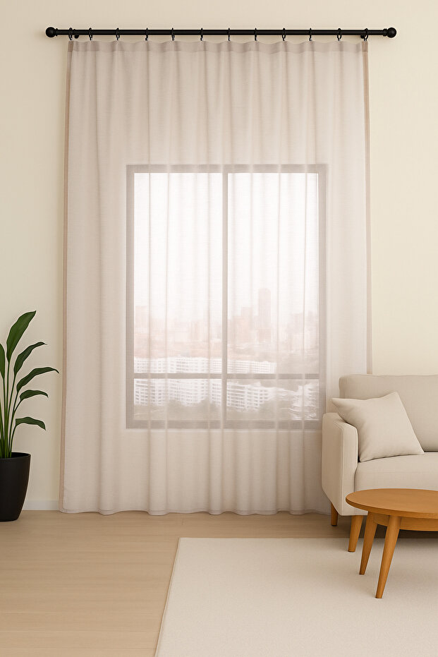 Natalia Tulle Curtain 300X270 Beige