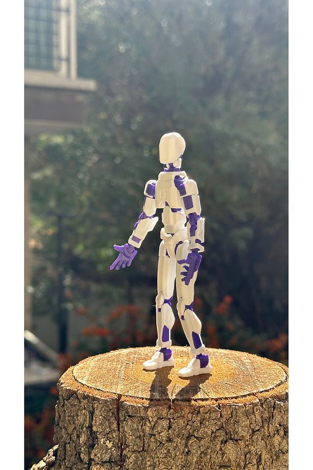 Lucky 13 Oynar Eklemli Robot Figür Oyuncak - Titan 13 - Dummy 1 Adet Beyaz Mor 14cm - 2