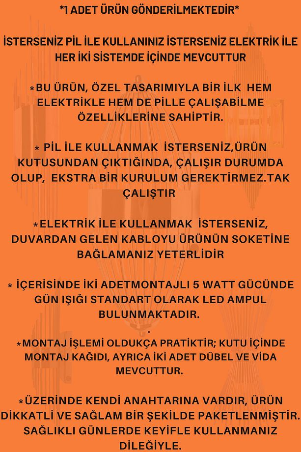 Merdiven Aplik Gold, Duvar Aplik, Pilli Aplik, Led Ampüllü Duvar Aplik, Lamba, Otel ,ofis Aplik - 4