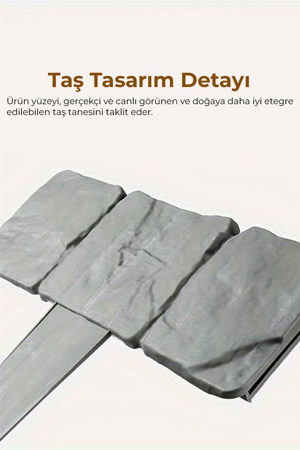 Taş Görünümlü Bahçe Sınır Çit Ve Ayırıcı - 10 Adet - 6