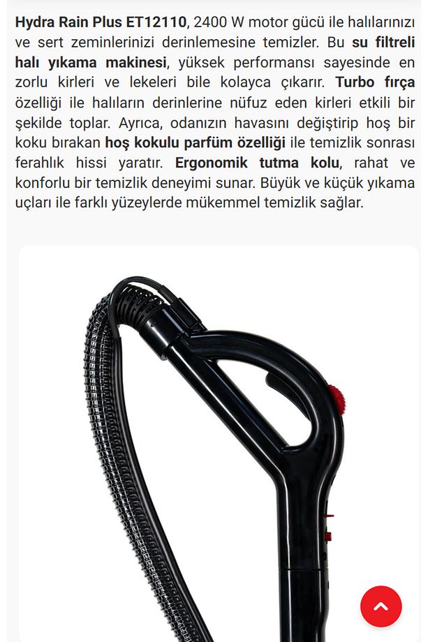 Rain Plus Çift Tank Sistemi Ve Uzun Kablolu Su Filtreli Torbasız Süpürge & Halı Yıkama Makinesi - 3