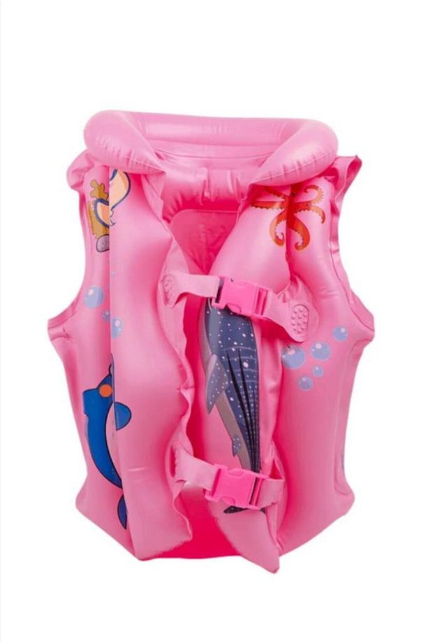 Pembe Hayvan Desen 3-7 Yaş Çocuklar Için Havuz Ve Deniz Can Yeleği, Yüzme Öğrenme - 1