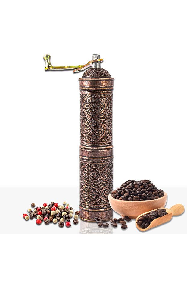 Copper Zamak Black Pepper, Coffee, Black Cumin and Poppy Hand Mill Grinder 22 cm