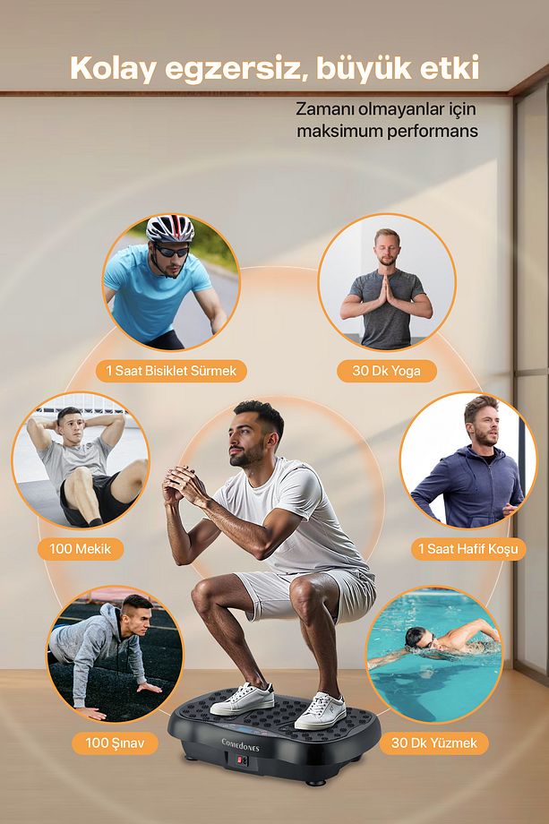 Titreşimli Egzersiz Aleti Yüksek Hız Tüm Vücut Vibration Plate - 2