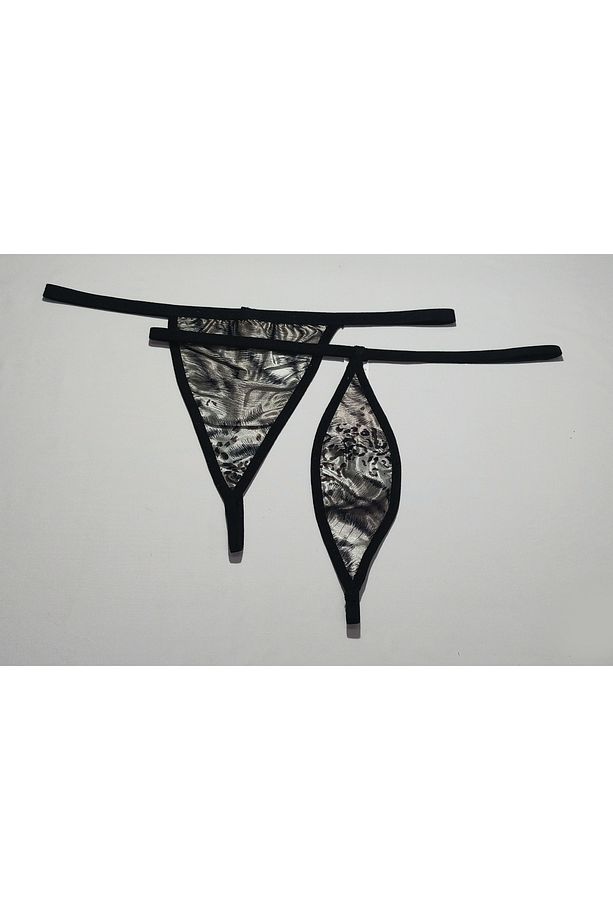 Asm1227 Kadın 2 Li Leopar Tarz Şekiller Sarsıtan String - 5