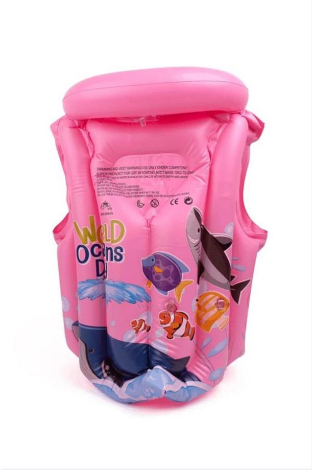 Pembe Hayvan Desen 3-7 Yaş Çocuklar Için Havuz Ve Deniz Can Yeleği, Yüzme Öğrenme - 2
