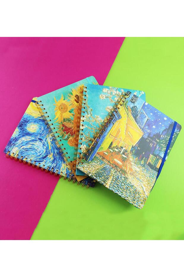 دفتر ملاحظات بتصميم فان جوخ حلزوني B5 80 ورقة BM-1716 - 3