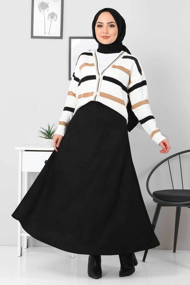 Suede Mevlana Skirt Tsd0036 Black