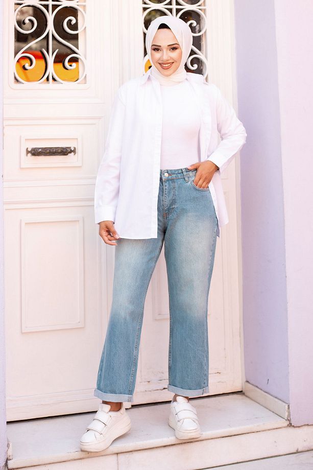Double Paça Kot Pantolon TSD240616 Mavi - 1