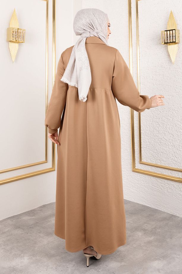 Scuba Elbise TSD250129 Camel - 8