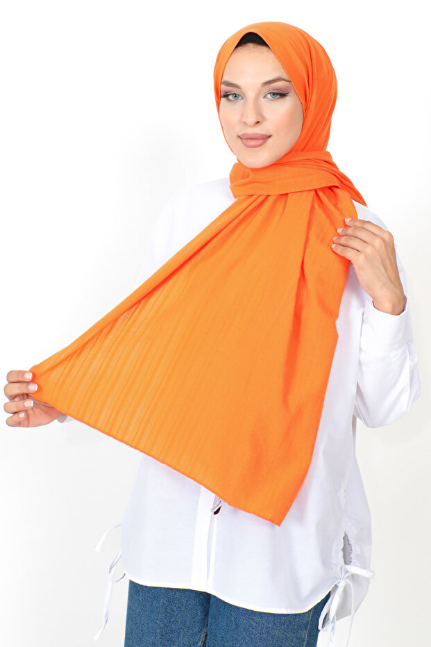 شال منقوش S012 برتقالي - 1