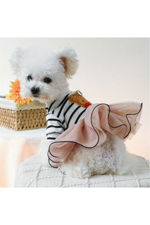 Teddy Bear Pom Pom Etek Köpek Elbisesi - 3