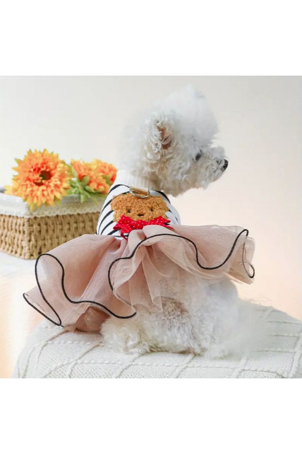 Teddy Bear Pom Pom Etek Köpek Elbisesi - 4