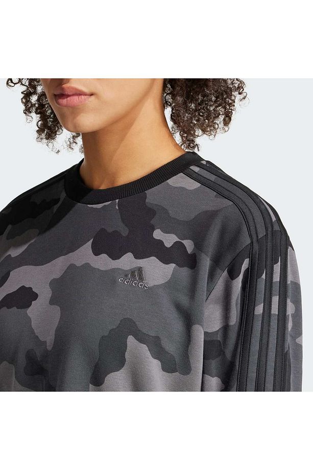 Essentials 3-Stripes Camo-Print Cropped Sweatshirt - 5