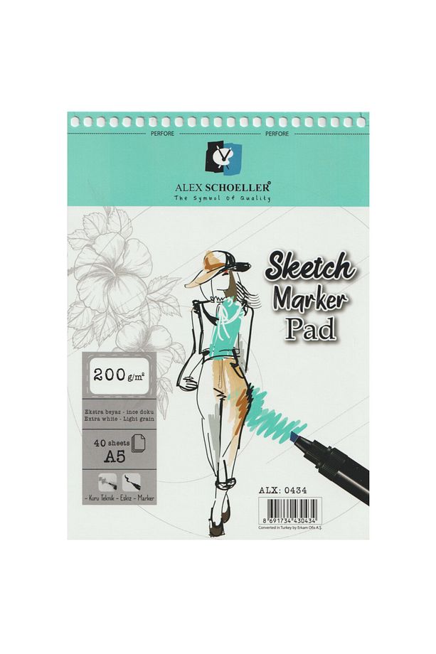 Spiralli Sketch Marker Pad 200gr A5 40 Yaprak / ALX:0434 - 1