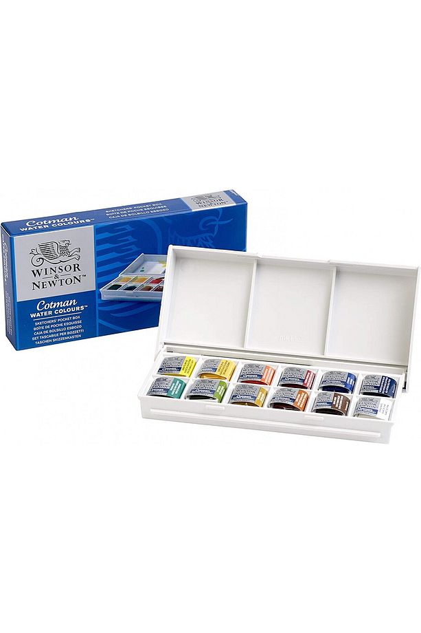 Cotman 12 Renk Cep Tipi (YARIM BOY) Tablet Sulu Boya - 1