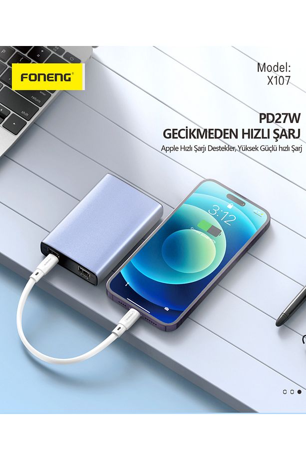 X107 27w 25cm Type-c To Lightning Şarj Ve Data Kablosu Iphone-ipad Uyumlu - 6