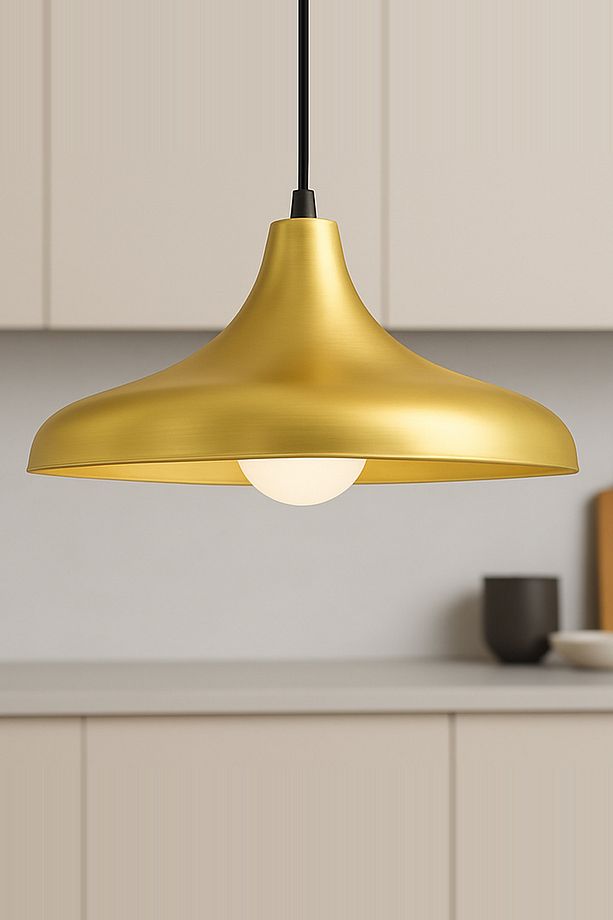 Aura Metal Tekli Gold Sarkıt Avize Retro Rustik Model Modern Endüstriyel Mufak Hol Cafe Salon Avize - 1