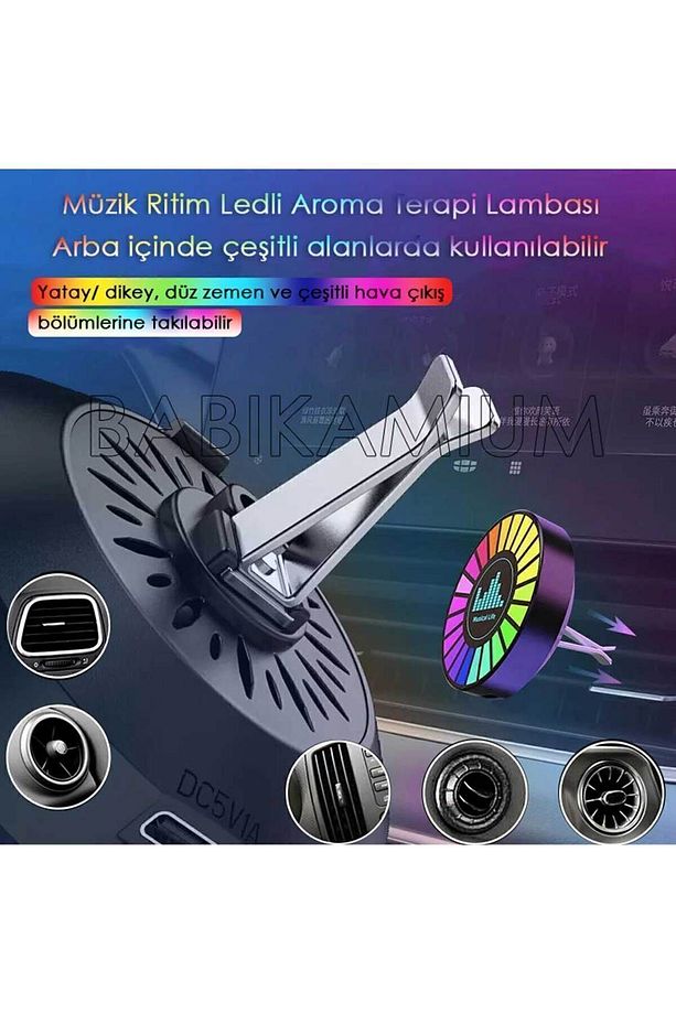Rgb Sese Duyarlı Ritim Animasyonlu Müzik Ekolayzer 22 Ledli Şarjlı Kokulu Led Disk - 4