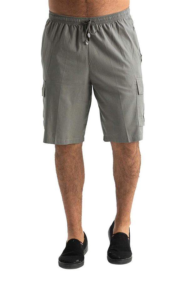 Gabardin Lastikli Erkek Şort Haki Hk - 7
