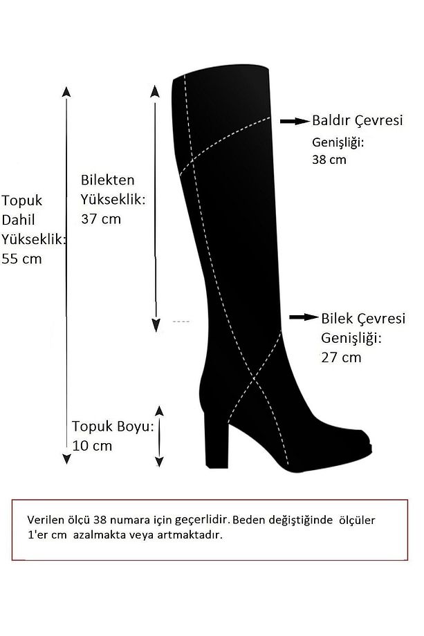 Siyah Kadın Çizme A654018009 - 5