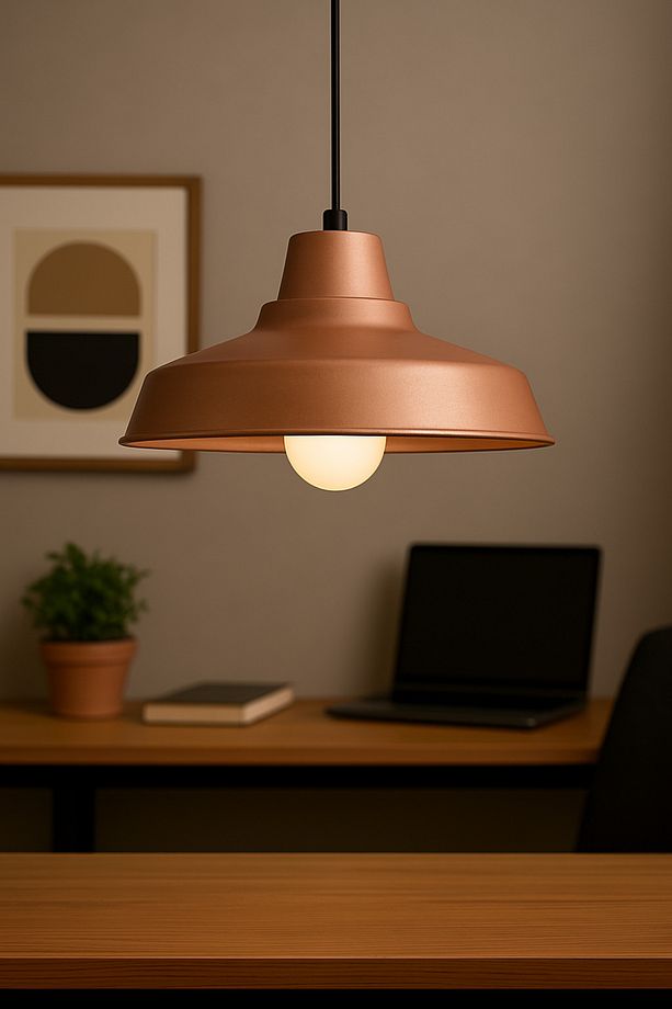 Lunora Metal Tekli Bakır Sarkıt Avize Retro Model Modern Endüstriyel Mufak Hol Cafe Salon Avize - 3