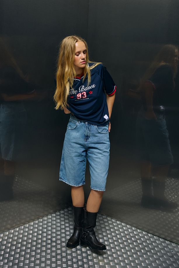 Mavi Baggy Denim Bermuda Şort - 3