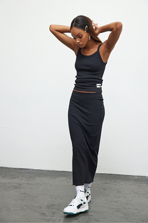 Siyah Fitilli Askılı Basic Atlet - 8