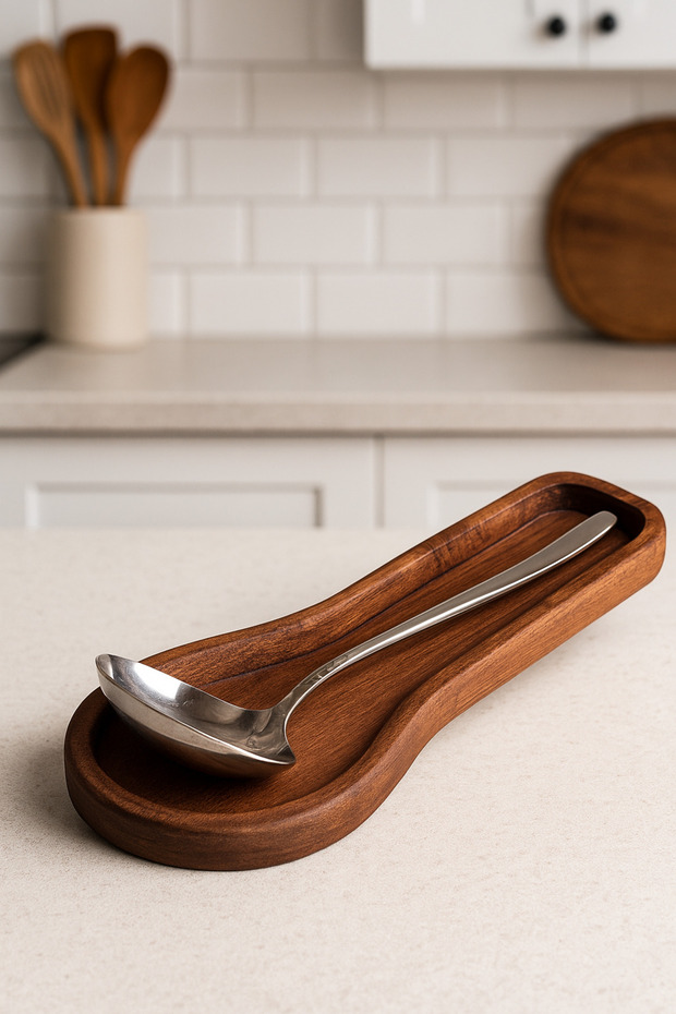 Countertop Wooden Dirty Spoon Coaster Dirty Spoon Holder Scoop Coaster