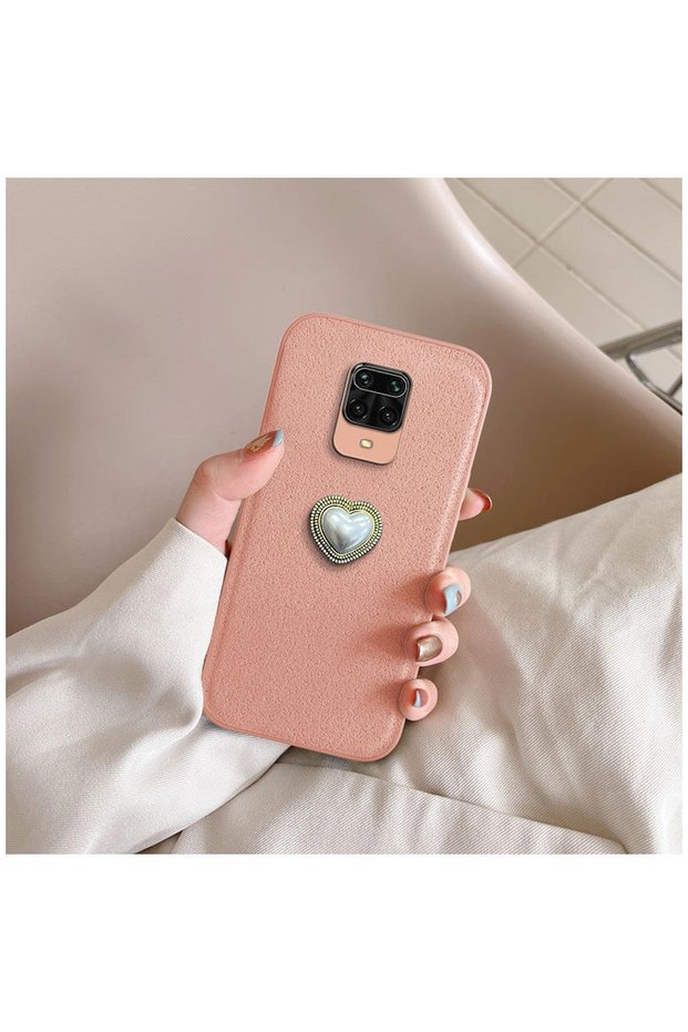 Xiaomi Redmi Note 9 Pro Max Compatible Case Heart Vel Silicone Case Rose Gold