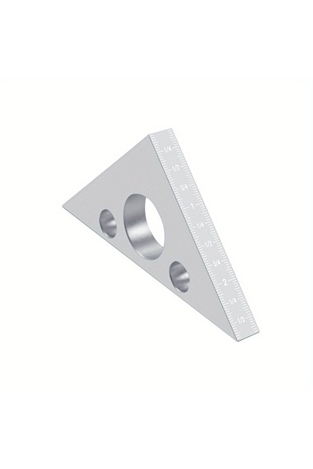 Silvery Right Angle Ruler, Aluminum Triangle Ruler W/ Both Imperial and Metric Scales Machinist Carp