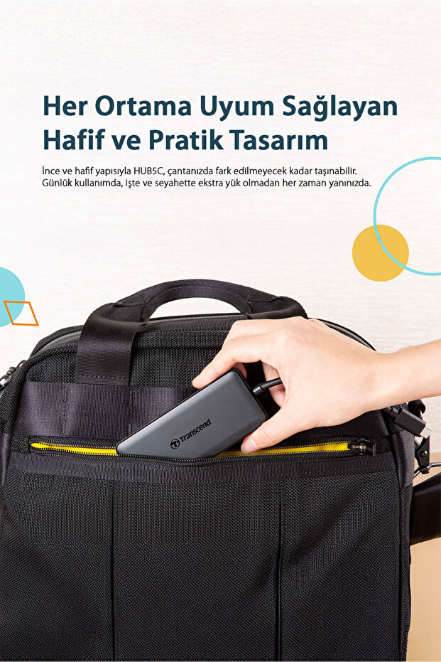 Transcend TS-HUB5C 2-Port Type-A,1-Port Type-C,1-Port PD,SD/MicroSD Gen 2 Type C HUB & Kart Okuyucu - 8