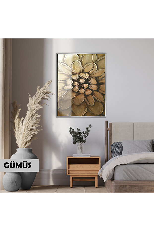 Amazing | Orangca Flower Model (Gold) | Framed Tempered Glass Table Single Vertical