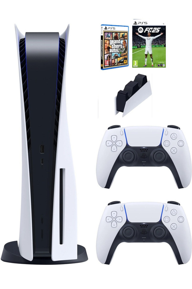 Playstation 5 Standart Cdli + 2. Kol Dualsense + Ps5 FC25 + PS5 GTA V + Şarj istasyonu - 1