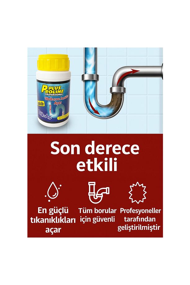 4 Adet 500 gr Dök-Aç Lavabo Açıcı – Toplam 2000 gr Güçlü Formül, Tıkanıklıklara Kesin Çözüm - 3