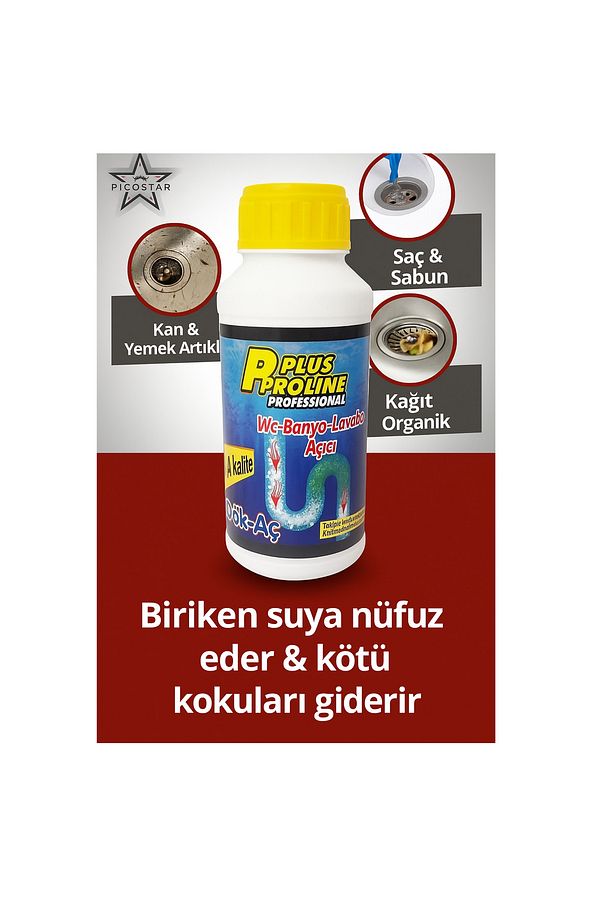 4 Adet 500 gr Dök-Aç Lavabo Açıcı – Toplam 2000 gr Güçlü Formül, Tıkanıklıklara Kesin Çözüm - 4