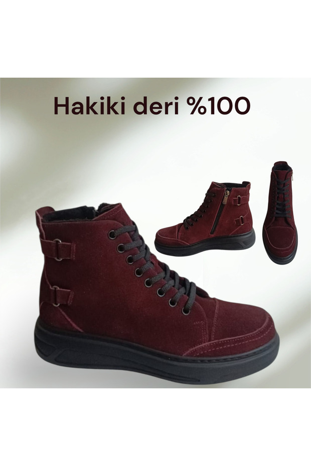 2271 bordo süet bot - 1