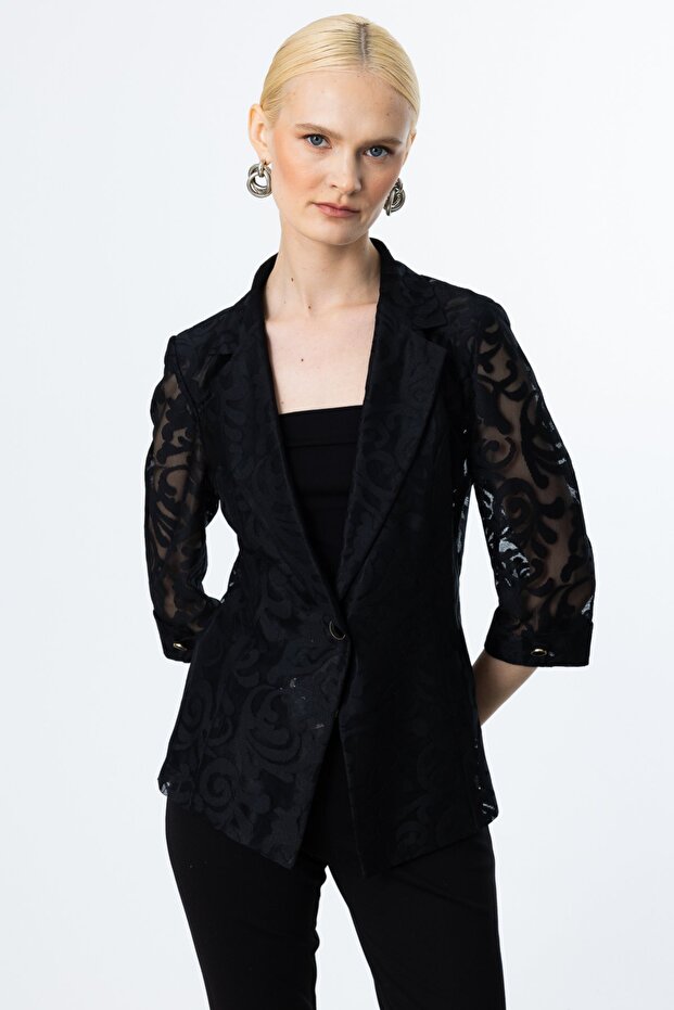 Duble Kol Dantelli Ceket - 2