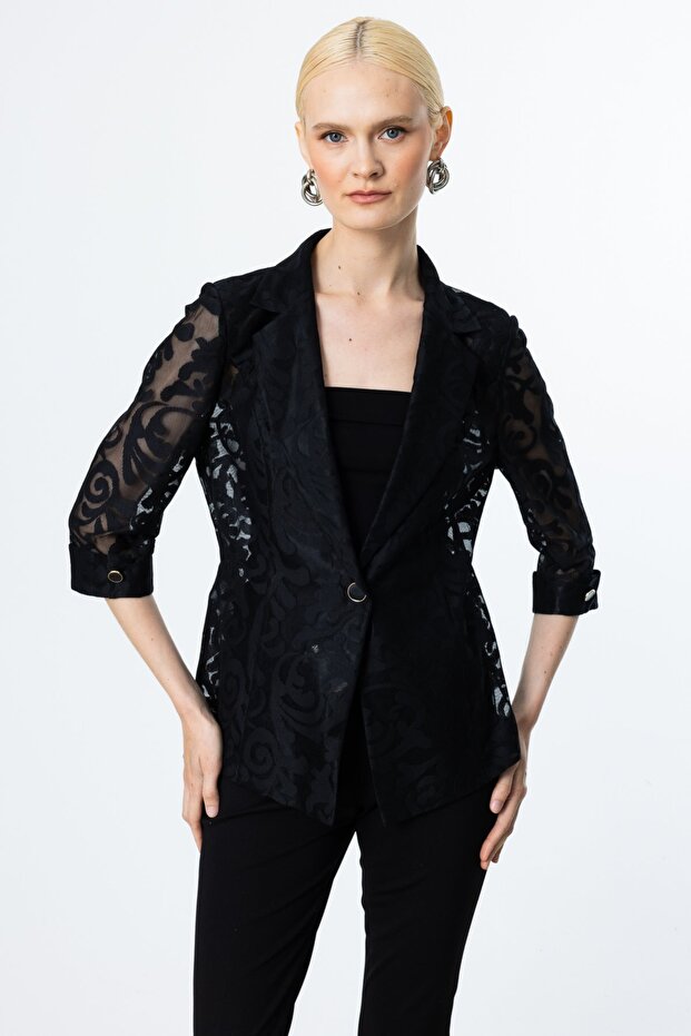 Duble Kol Dantelli Ceket - 1