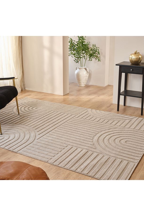 Kaşmir Halı İskandinav Rune Beige Salon Mutfak Halısı Yolluk - 1
