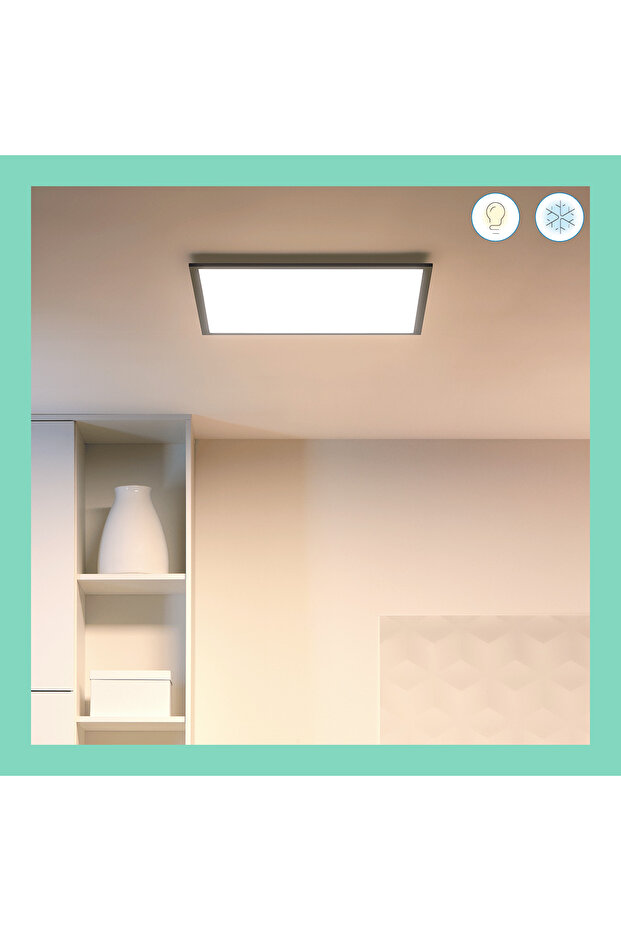 Siyah Akıllı Sıva Üstü Sarı-beyaz Gün Işığı Kare Panel Tavan Armatürü 36w - 4