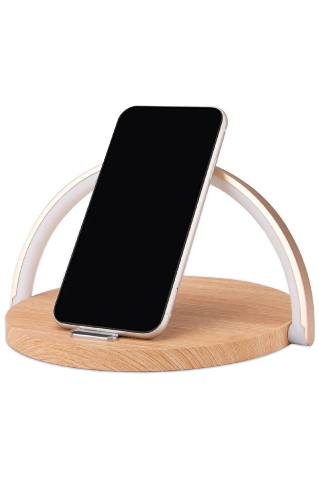 Lamp with wireless charging and phone holder, ABS, 3 functions, QI10W, table lamp with 3 light intensities - 2