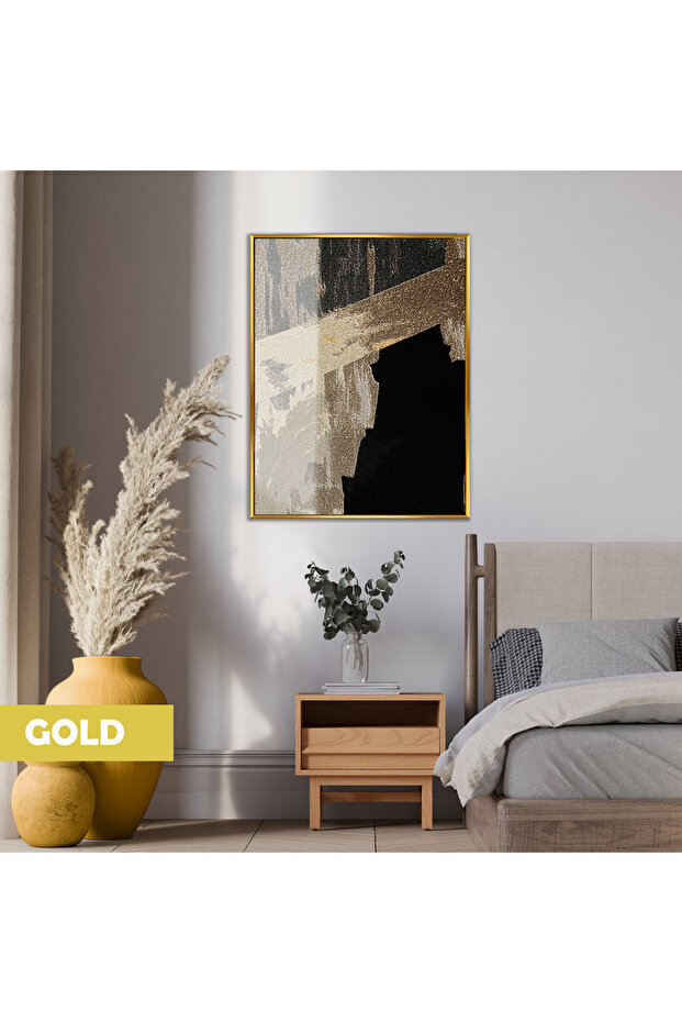 Amazing | Abstract | 1-Bronze Black Patterned Model | Framed Tempered Glass Table Single Vertical