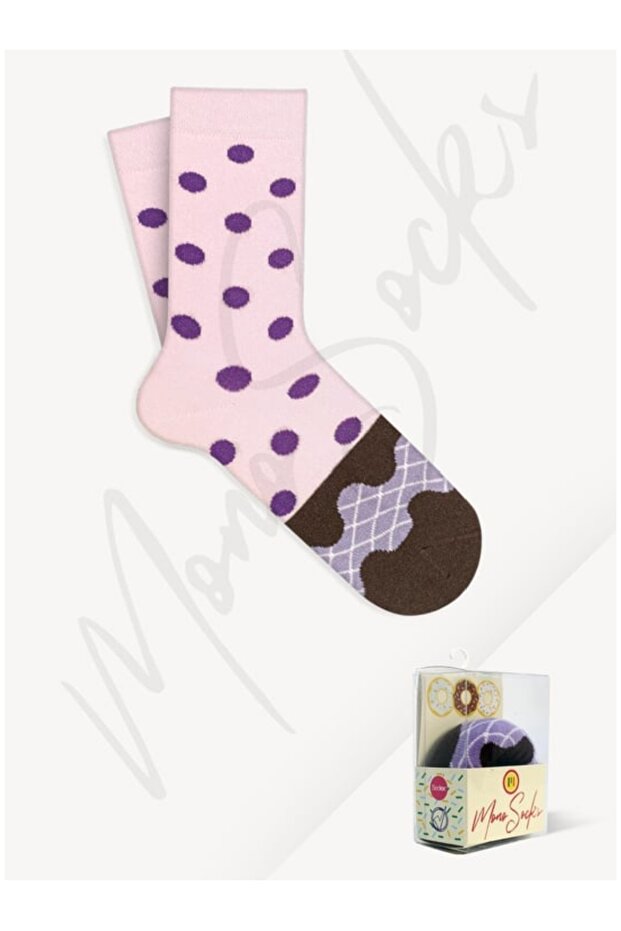 Tekli Pamuklu Donut Çorap - 3